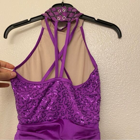 WEISSMAN Dance Costume ballet jazz purple Man Like That 10833 Child MC 10/12 - Picture 4 of 11